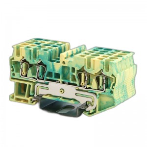 RNS 4-QUOTTRO-PE Four Conductors Spring Ground Terminal Block