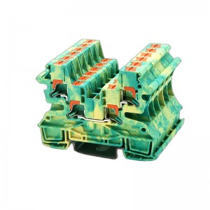 RPI 4-QUATTRO-PE Side Contact Push-in(two in two out) Ground Terminal Block